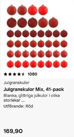 Clas Ohlson Julgranskulor Mix erbjuda