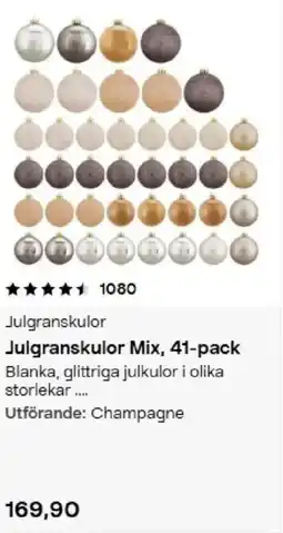 Clas Ohlson Julgranskulor Mix, 41-pack erbjuda