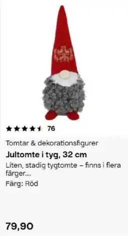 Clas Ohlson Jultomte i tyg erbjuda