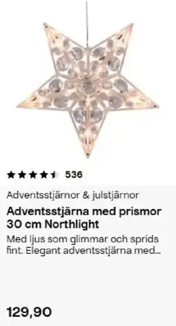 Clas Ohlson Northlight adventsstjärna med prismor erbjuda
