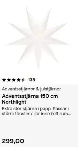 Clas Ohlson Northlight adventsstjärna 150 cm erbjuda