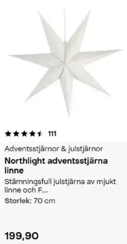 Clas Ohlson Northlight adventsstjärna linne erbjuda