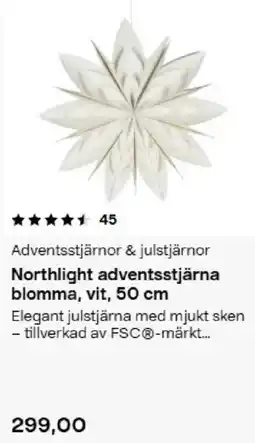 Clas Ohlson Northlight adventsstjärna blomma, vit erbjuda