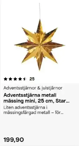 Clas Ohlson Adventsstjärna metall mässing mini erbjuda