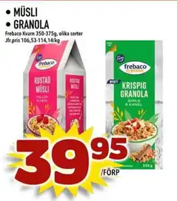 Nelins Frebaco müsli och granola erbjuda