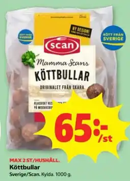 Stora Coop Scan köttbullar erbjuda