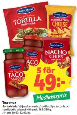 Coop Santa Maria tex-mex erbjuda