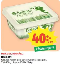 Coop Arla Bregott erbjuda