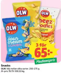 Coop Olw snacks erbjuda