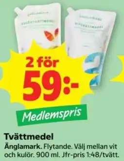 Stora Coop Änglamark tvättmedel erbjuda