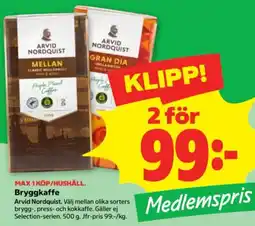 Stora Coop Arvid Nordquist bryggkaffe erbjuda
