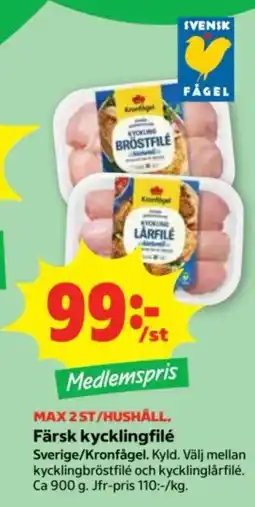 Stora Coop Kronfågel kycklingfilé erbjuda