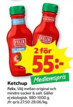 Stora Coop Felix Ketchup erbjuda