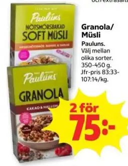 Stora Coop Pauluns granola erbjuda
