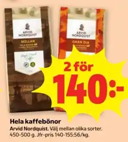 Stora Coop Arvid Nordquist hela kaffebönor erbjuda