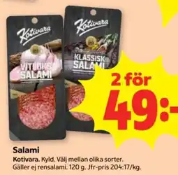 Stora Coop Kotivara salami erbjuda