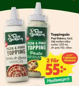 Coop Pop Bakery Pizza & Pinsa Topping erbjuda