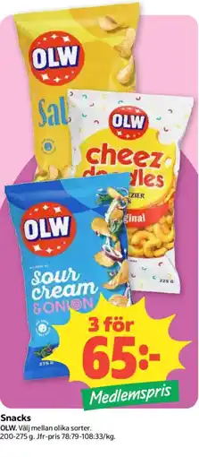Coop Olw snacks erbjuda