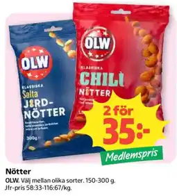Coop Olw nötter erbjuda