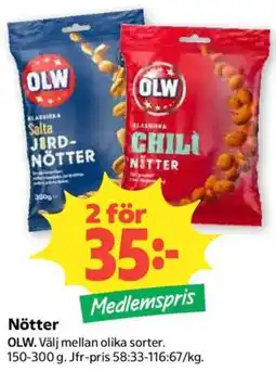 Coop Olw nötter erbjuda