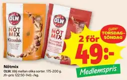 Stora Coop Olw nötmix erbjuda