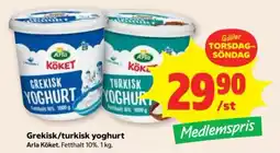 Stora Coop Arla Köket grekisk/turkisk yoghurt erbjuda