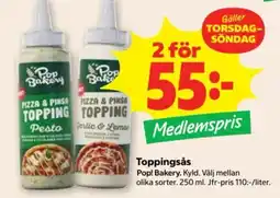 Stora Coop Pop Bakery Toppingsås erbjuda