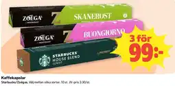 Coop Starbucks/Zoégas kaffekapslar erbjuda