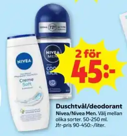 Stora Coop Nivea duschtvål/deodorant erbjuda