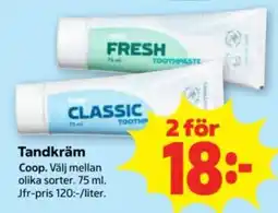 Stora Coop Coop tandkräm erbjuda
