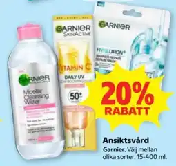 Stora Coop Garnier ansiktsvård erbjuda
