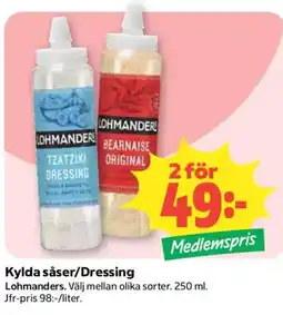 Coop Lohmanders kylda såser/dressing erbjuda