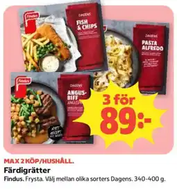 Coop Findus Färdigrätter erbjuda