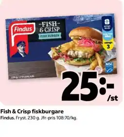 Coop Findus fish & crisp fiskburgare erbjuda