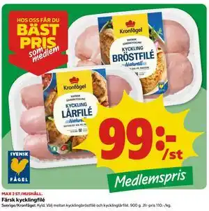 Färsk kycklingfilé, Medlemspris