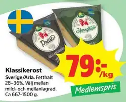 Stora Coop Klassikerost, Medlemspris erbjuda
