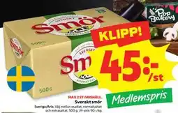 Stora Coop Svenskt smör, Medlemspris erbjuda