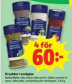 Stora Coop Kryddor i småglas erbjuda