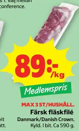 Stora Coop Färsk fläskfilé, Medlemspris erbjuda