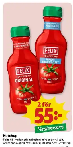Coop Ketchup, Medlemspris erbjuda