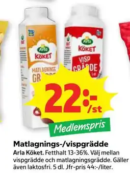 Stora Coop Matlagnings-/vispgrädde, Medlemspris erbjuda