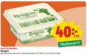 Bregott, Medlemspris