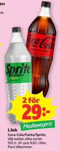 Stora Coop Läsk, Medlemspris erbjuda