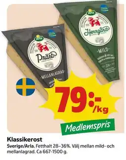 Coop Klassikerost, Medlemspris erbjuda