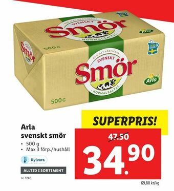 Lidl svenskt smör erbjuda