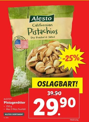 Lidl Pistagenötter erbjuda