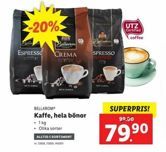 Lidl Kaffe, hela bönor erbjuda