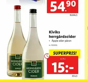 Lidl Kiviks herrgårdscider erbjuda