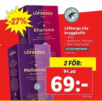 Lidl Löfbergs Lila bryggkaffe erbjuda