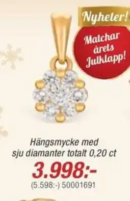 Guldfynd Hängsmycke med sju diamanter totalt 0,20 ct erbjuda